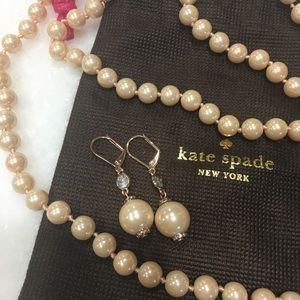 🎉HP 🎉Kate Spade Blush Pearl Necklace & Earrings